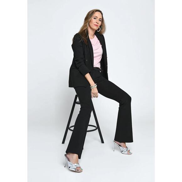 Betabrand Women's Dress Pants Yoga Pants Black Boot Cut Pull Up Stretch NWT - Picture 2 of 13